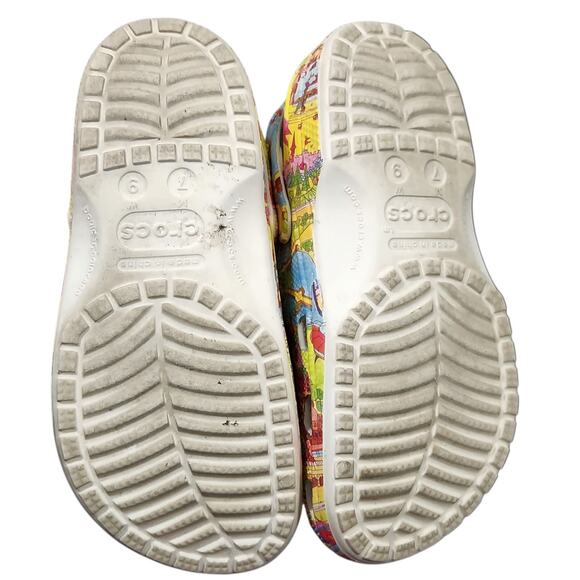 DISNEY CROCS WOMENS 9 MENS 7 MAGIC KINGDOM MAP W/ CHARMS STATEMENT COLORFUL FUN - Picture 9 of 10